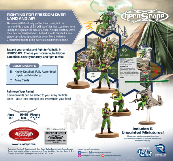 Heroscape - G.I. Joe - Greenshirts & Battle Copter Common Army Expansion