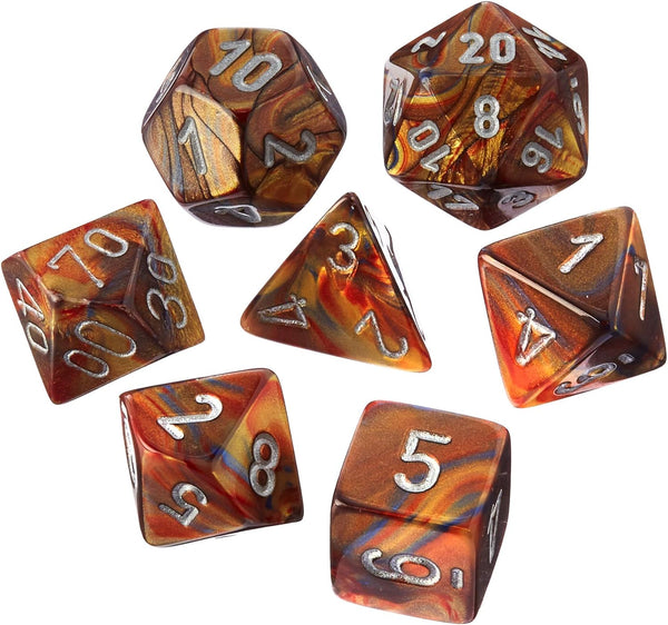 Dice - Chessex - Polyhedral Set (7 ct.) - 16mm - Lustrous - Gold/Silver