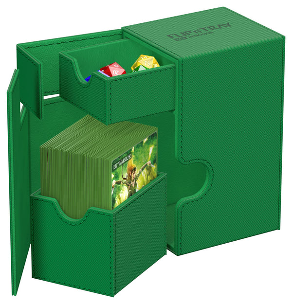 Deck Box - Ultimate Guard - Flip 'n' Tray 80+ - Xenoskin - Monocolor Green