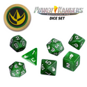 Power Rangers RPG - Dice Set (7 Ct. + Coin) - Green