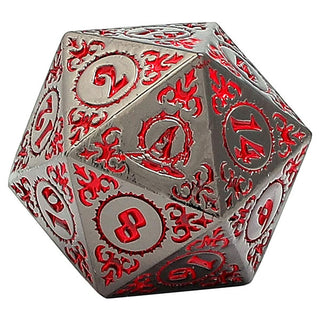 Dice - Hymgho - Polyhedral Set (7 ct.) - 16mm - Solid Metal - Gunmetal with Blood - Wizard