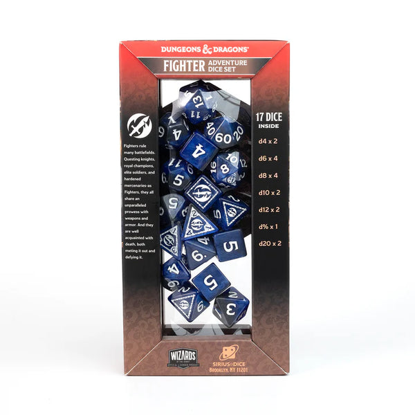 Dice - Sirius - Polyhedral RPG Set (17 ct.) - 16mm - Adventure Dice - Fighter Blue