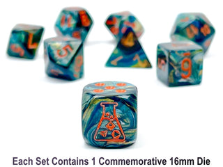 Dice - Chessex - Polyhedral Set (8 ct.) - 16mm - Lab Dice - Lustrous - Alpestris/Orange