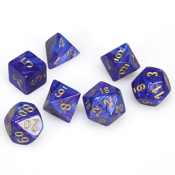 Dice - Chessex - Polyhedral Set (7 ct.) - 16mm - Lustrous - Purple/Gold