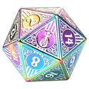 Dice - Hymgho - Polyhedral Set (7 ct.) - 16mm - Solid Metal - Rainbow with White - Bard