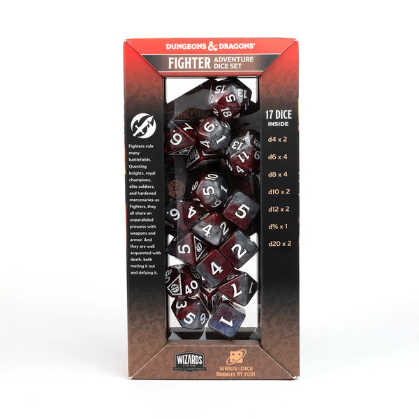Dice - Sirius - Polyhedral RPG Set (17 ct.) - 16mm - Adventure Dice - Fighter Red
