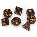 Dice - Chessex - Polyhedral Set (7 ct.) - 16mm - Scarab - Blue/Blood/Gold