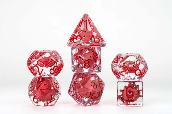 Dice - FanRoll - D&D - Polyhedral RPG Set (7 ct.) - Beholder Inclusion Dice Set