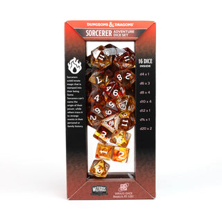 Dice - Sirius - Polyhedral RPG Set (16 ct.) - 16mm - Adventure Dice - Sorcerer Orange