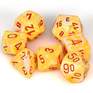 Dice - Chessex - Polyhedral Set (7 ct.) - 16mm - Festive - Sunburst/Red