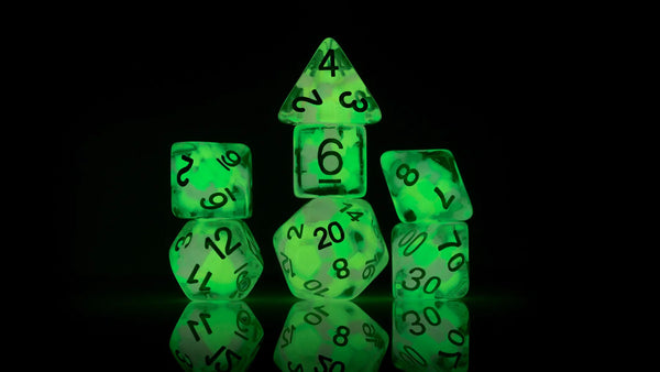 Dice - Sirius - Polyhedral RPG Set (8 ct.) - 16mm - Glowworm - Melon Ball