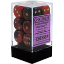 Dice - Chessex - D6 Set (12 ct.) - 16mm - Gemini - Purple Red/Gold