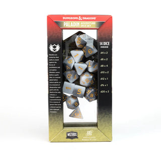 Dice - Sirius - Polyhedral RPG Set (14 ct.) - 16mm - Adventure Dice - Paladin White/Grey