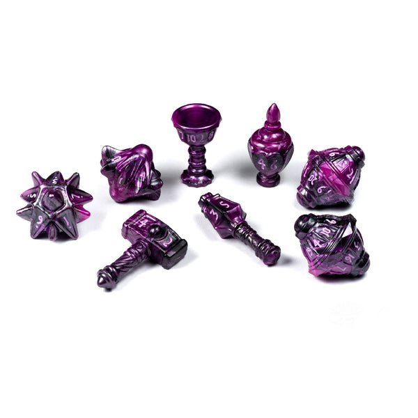 Dice - PolyHero Dice - Polyhedral Set (8 ct.) - The Cleric - Vile Violet
