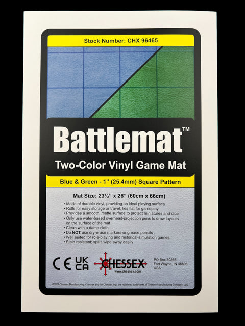 Gaming Mat - Chessex - Double-Sided - Battlemat - Blue/Green