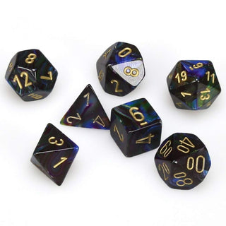 Dice - Chessex - Polyhedral Set (7 ct.) - 16mm - Lustrous - Shadow/Gold