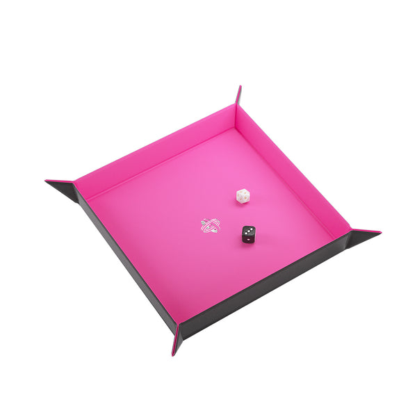 Dice Tray - Gamegenic - Magnetic Square - Black/Pink