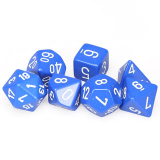 Dice - Chessex - Polyhedral Set (7 ct.) - 16mm - Opaque - Blue/White