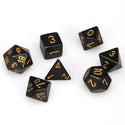 Dice - Chessex - Polyhedral Set (7 ct.) - 16mm - Opaque - Black/Gold