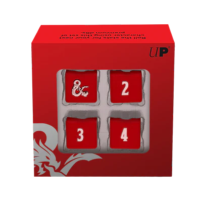 Dice - Ultra Pro - D6 Set (4 ct.) - Heavy Metal - Dungeons & Dragons - Red/White