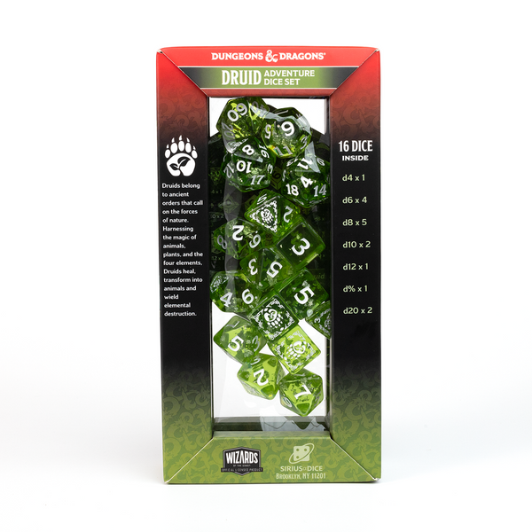 Dice - Sirius - Polyhedral RPG Set (14 ct.) - 16mm - Adventure Dice - Druid Green (Refresh)