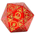 Dice - Hymgho - Polyhedral Set (7 ct.) - 16mm - Solid Metal - Red with Gold - Wizard