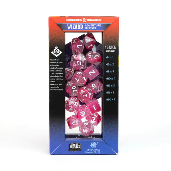 Dice - Sirius - Polyhedral RPG Set (16 ct.) - 16mm - Adventure Dice - Wizard Fuchsia