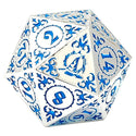 Dice - Hymgho - Polyhedral Set (7 ct.) - 16mm - Solid Metal - Silver with Blue - Wizard