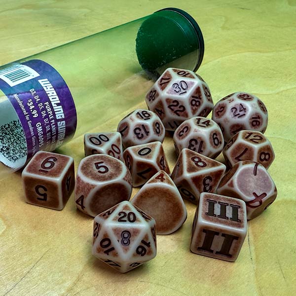 Dice - Goodman Games - Polyhedral RPG Set (14 ct.) - Wyrdling Sunbleached Bone
