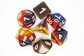 Dice - Old School - Polyhedral Set (7 ct.) - Gradients - Translucent Burnt Horizon