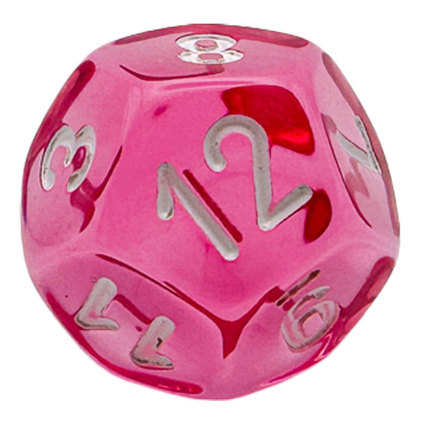Dice - Chessex - Polyhedral Set (7 ct.) - 16mm - Translucent - Pink/White