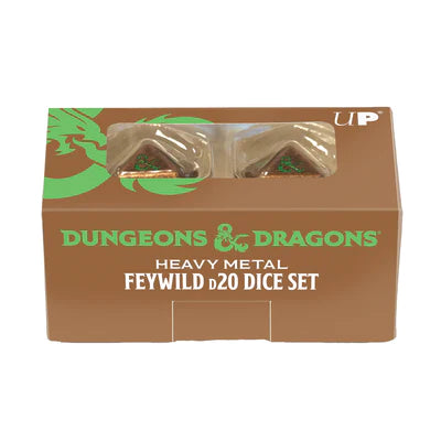 Dice - Ultra Pro - D20 Set (2 ct.) - Heavy Metal - Dungeons & Dragons - Copper/Green