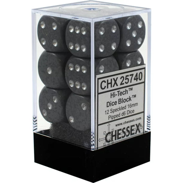 Dice - Chessex - D6 Set (12 ct.) - 16mm - Speckled - Hi-Tech