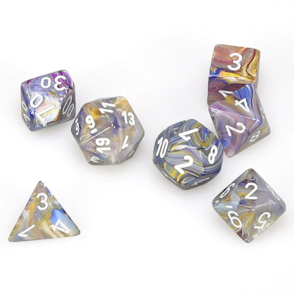 Dice - Chessex - Polyhedral Set (7 ct.) - 16mm - Festive - Carousel/White