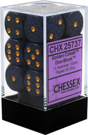Dice - Chessex - D6 Set (12 ct.) - 16mm - Speckled - Golden Cobalt