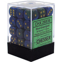 Dice - Chessex - D6 Set (36 ct.) - 12mm - Gemini - Blue-Green Gold/Black