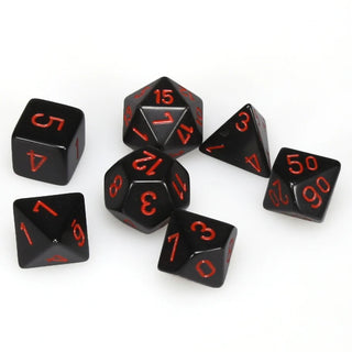 Dice - Chessex - Polyhedral Set (7 ct.) - 16mm - Opaque - Black/Red