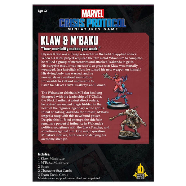Marvel Crisis Protocol - Klaw & M'Baku Character Pack