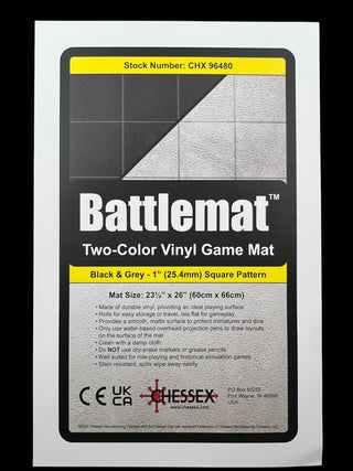 Gaming Mat - Chessex - Double-Sided - Battlemat - Black/Grey