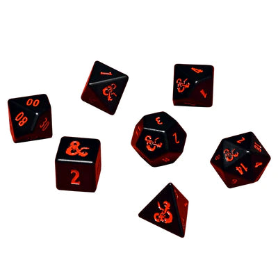 Dice - Ultra Pro - Polyhedral Set (7 ct.) - Heavy Metal - Dungeons & Dragons - Black/Red