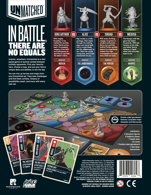 Unmatched - Battle of Legends Vol. 1 - Medusa, King Arthur, Alice, Sinbad