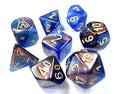 Dice - Chessex - Polyhedral Set (8 ct.) - 16mm - Lab Dice - Lustrous - Azurite/Gold