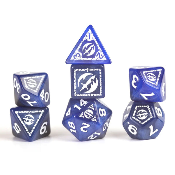 Dice - Sirius - Polyhedral RPG Set (17 ct.) - 16mm - Adventure Dice - Fighter Blue