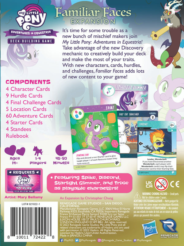 My Little Pony: Adventures in Equestria Deck-Building Game - Familiar Faces Expansion