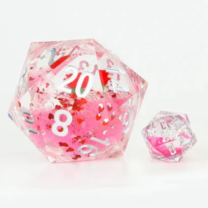 Dice - Sirius - 20-Sided (1 ct.) - 54mm - Snow Globe - Valentine's Rose