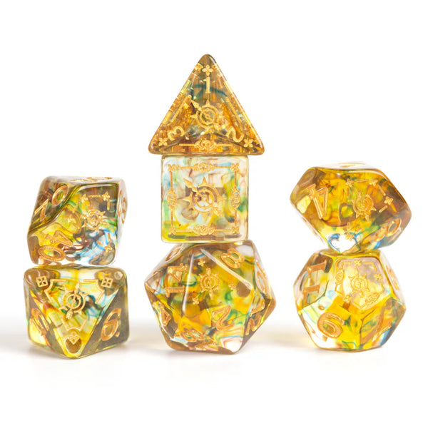 Dice - Sirius - Polyhedral RPG Set (16 ct.) - 16mm - Adventure Dice - Ranger Green/Multi