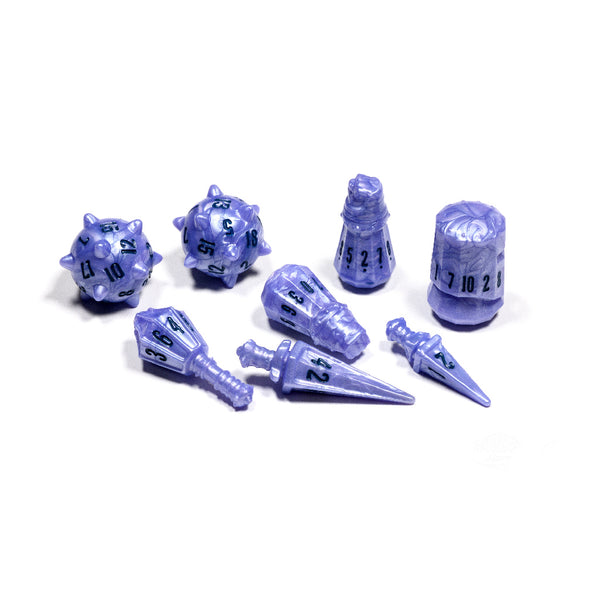 Dice - PolyHero Dice - Polyhedral Set (8 ct.) - The Warrior - Ghost Knight
