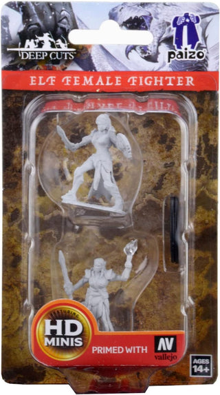 Pathfinder Deep Cuts Unpainted Miniatures - Elf Female Fighter