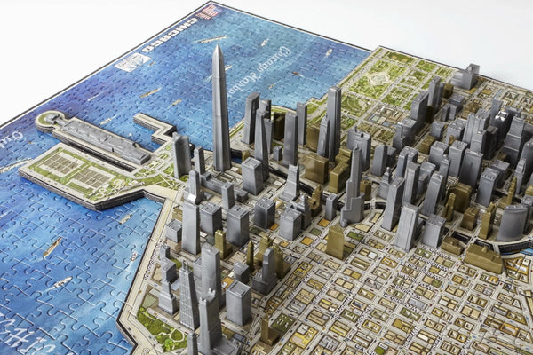 The City of Chicago - History Over Time - 3D Puzzle (950+ Pcs.)