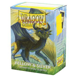 Deck Sleeves - Dragon Shield - Matte Dual - Yellow & Silver (100 Ct.)